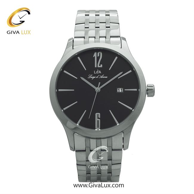 ساعت مچی اورجینال مردانه LdA | لوئیجی د آنا | Luigi d'Ana نقره ای | نقره ای| مشکی| کد رفرنس 2419